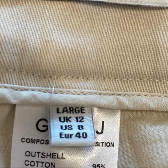 GOEN J FLARED SHORTS Cream High Waist Cuffed Leg Lace Side TrimGorgeous! Size 8 - Picture 10 of 11